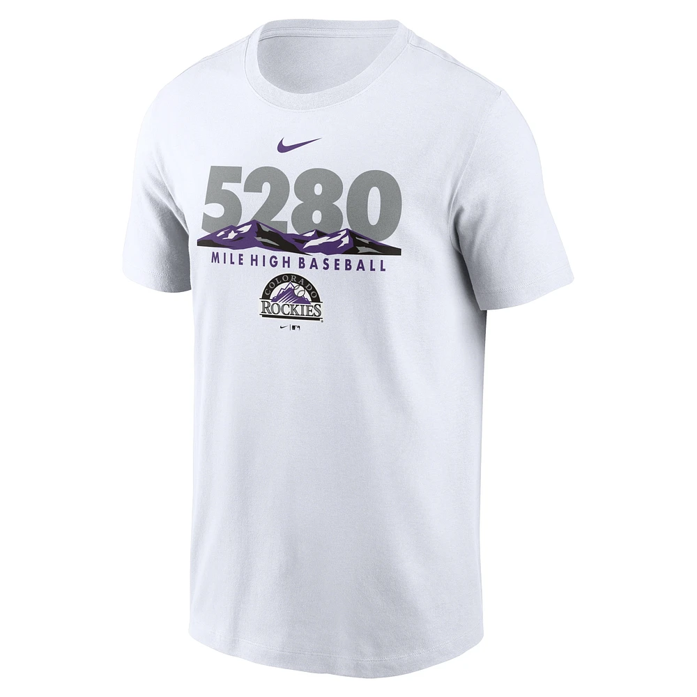 Men's Nike White Colorado Rockies 5280 Mile High Local Team T-Shirt