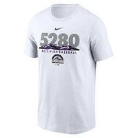 Men's Nike White Colorado Rockies 5280 Mile High Local Team T-Shirt