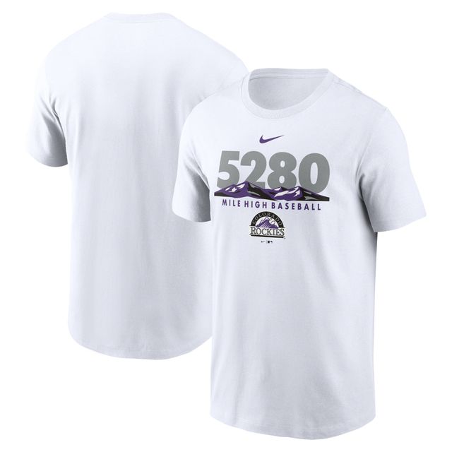 T-shirt Nike Colorado Rockies 5280 Mile High Local Team pour homme - Blanc