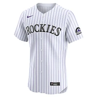 Men's Nike White Colorado Rockies Home Elite Jersey