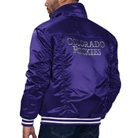 Men's Starter x Levi's Purple Colorado Rockies Silver Tab Satin Full-Snap Trucker Jacket