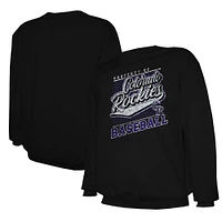 Men's Stitches Black Colorado Rockies Lightweight Crew Sweatshirt