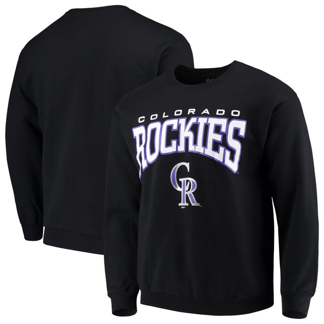 Youth Stitches Black Colorado Rockies Logo Button-Down Jersey