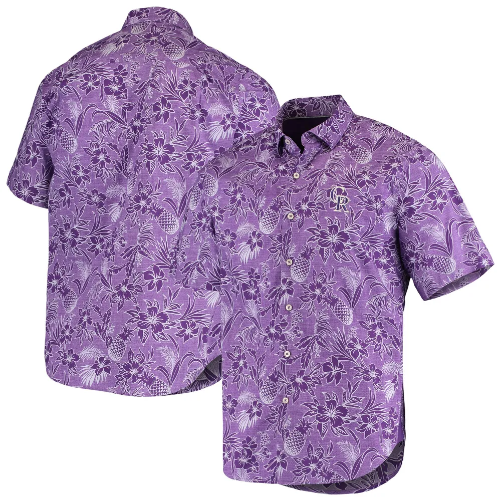 Lids Colorado Rockies Tommy Bahama Sport Tiki Luau Button-Up Shirt - Purple