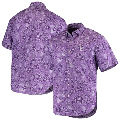 Colorado Rockies Tommy Bahama Sport Tiki Luau Button-Up Shirt - Purple