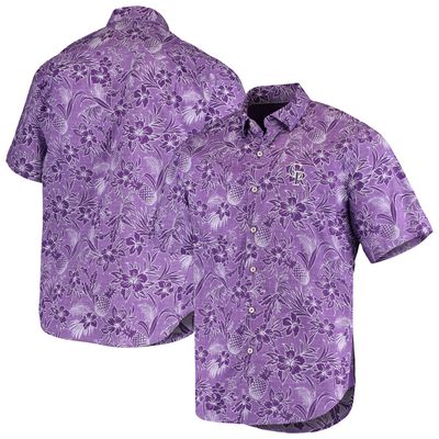 Minnesota Vikings Tommy Bahama Luau Floral Core Camp Button-Up Shirt -  Purple