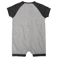 Nouveau-né et bébé gris chiné Colorado Rockies Extra Base Hit Raglan Full-Snap Barboteuse