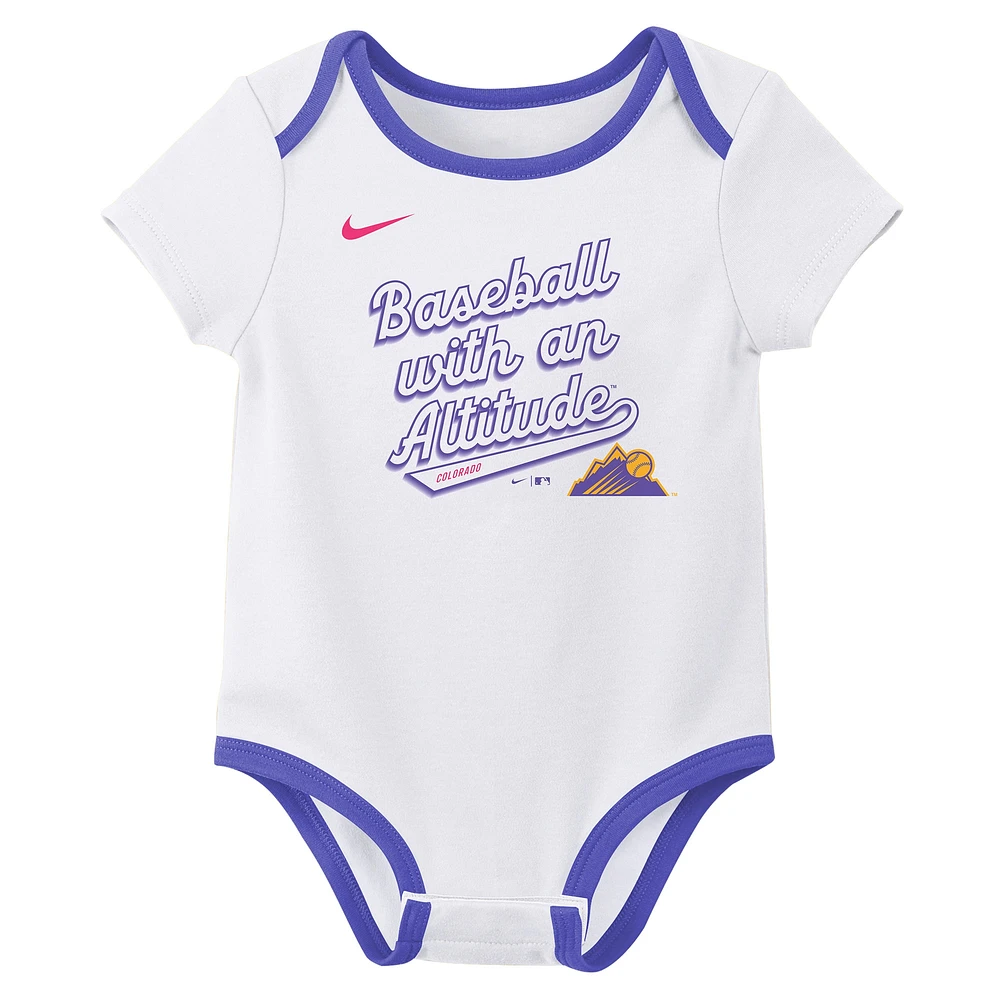 Ensemble deux pièces Nike blanc Colorado Rockies 2025 City Connect pour nouveau-né