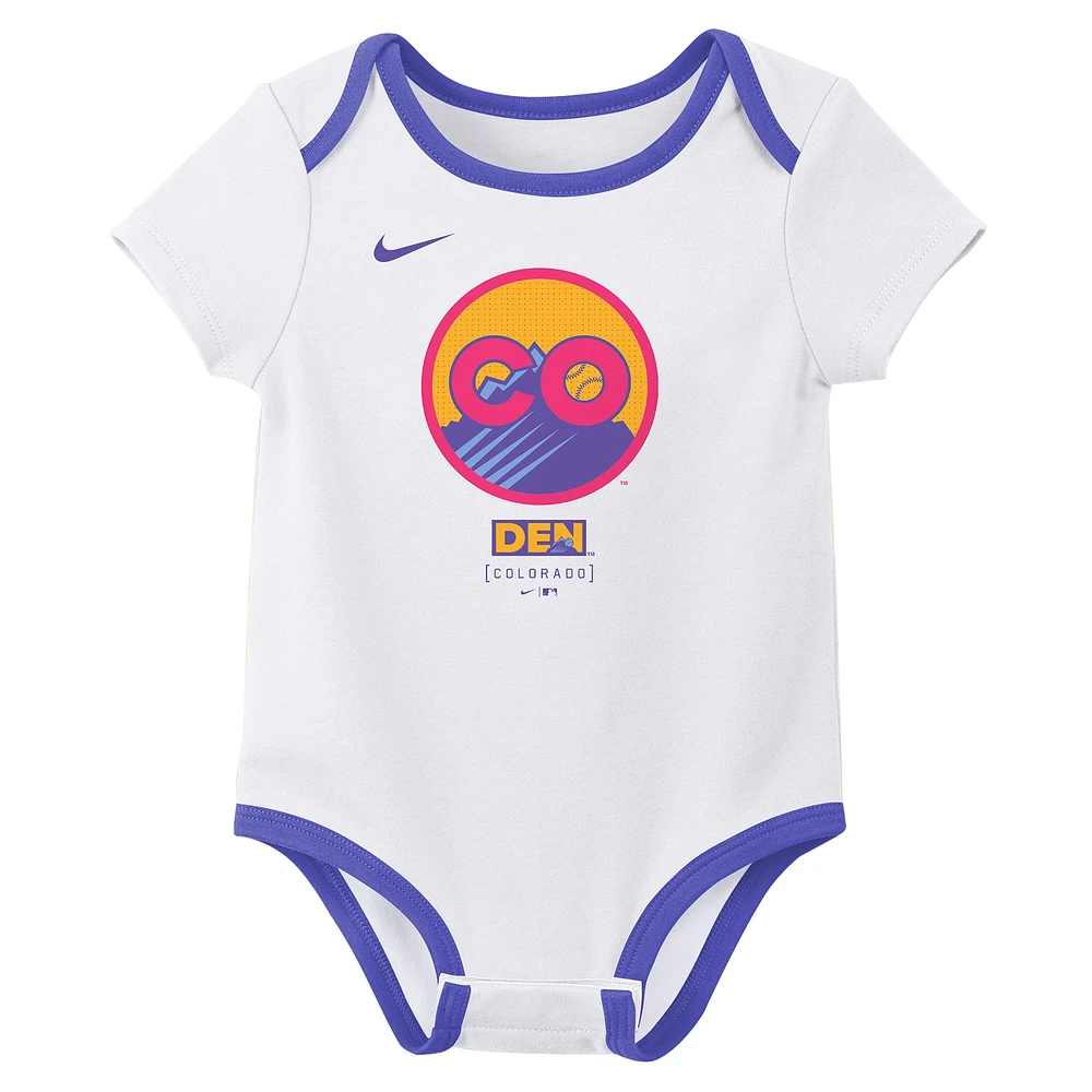 Ensemble deux pièces Nike blanc Colorado Rockies 2025 City Connect pour nouveau-né