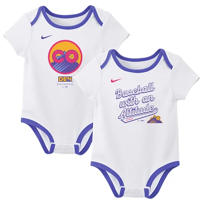 Newborn Nike  White Colorado Rockies 2025 City Connect Two-Piece Bodysuit Set