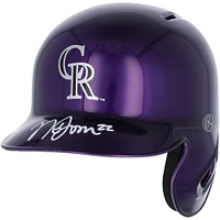 Nolan Jones Colorado Rockies Autographed Alternate Chrome Mini Batting Helmet - Fanatics Exclusive