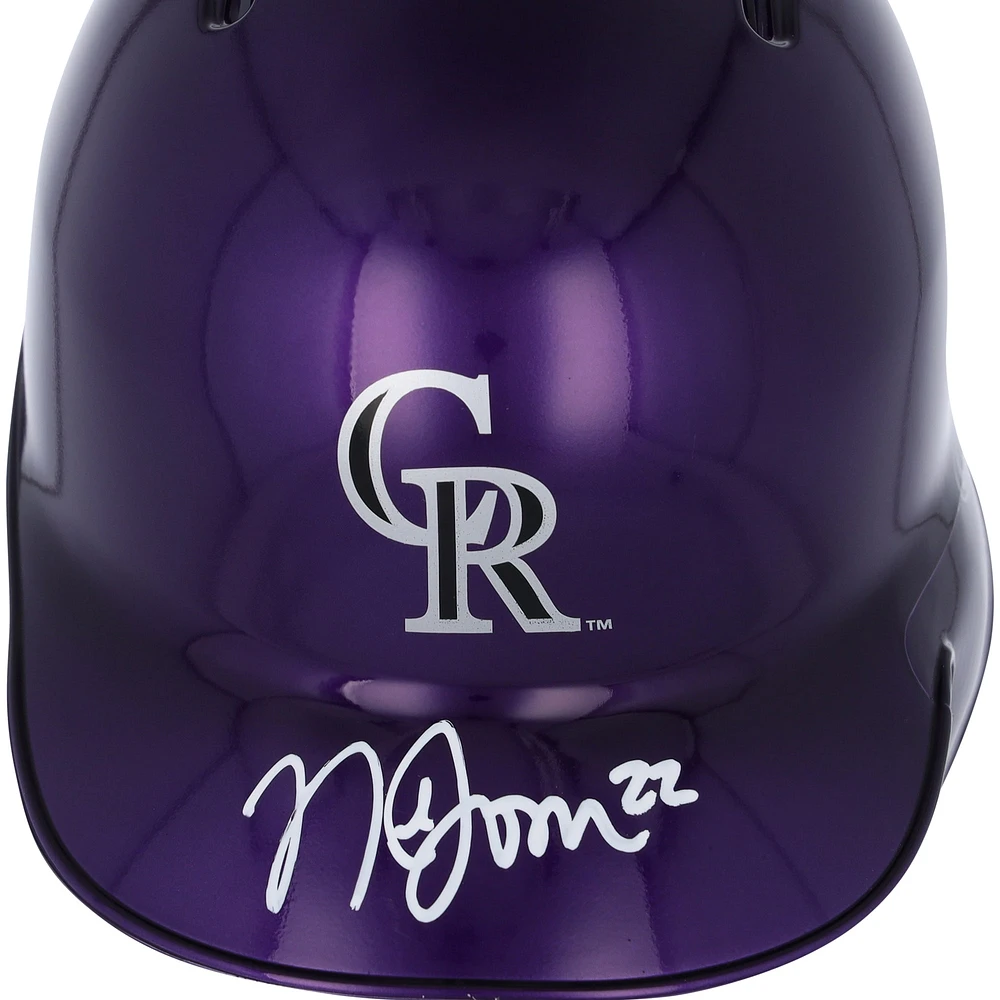 Nolan Jones Colorado Rockies Autographed Alternate Chrome Mini Batting Helmet - Fanatics Exclusive