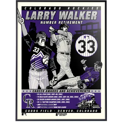 Larry Walker Framed Autographed Signed Colorado Rockies Jersey