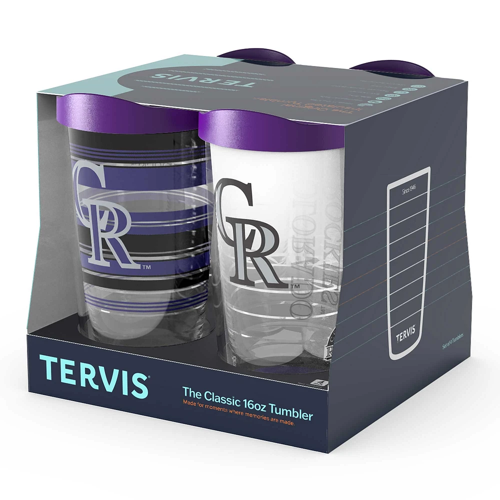 Tervis Colorado Rockies paquet de quatre 16oz. Ensemble de gobelets classiques