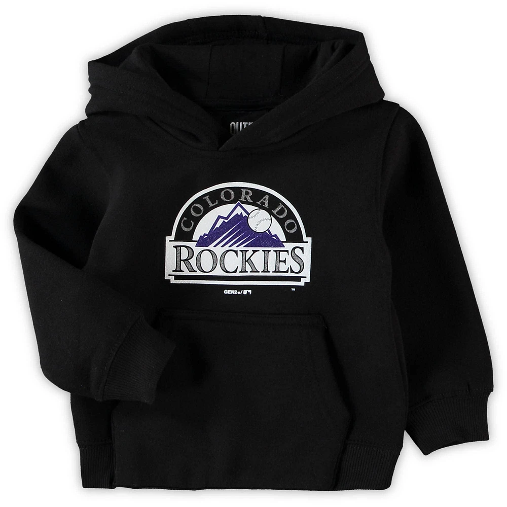 Toddler Black Colorado Rockies Primary Logo Pullover Hoodie