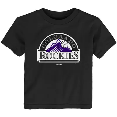 T-shirt noir avec logo de l'équipe principale des Rockies du Colorado pour tout-petits