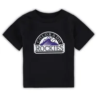 Youth Colorado Rockies Black Primary Logo Team T-Shirt