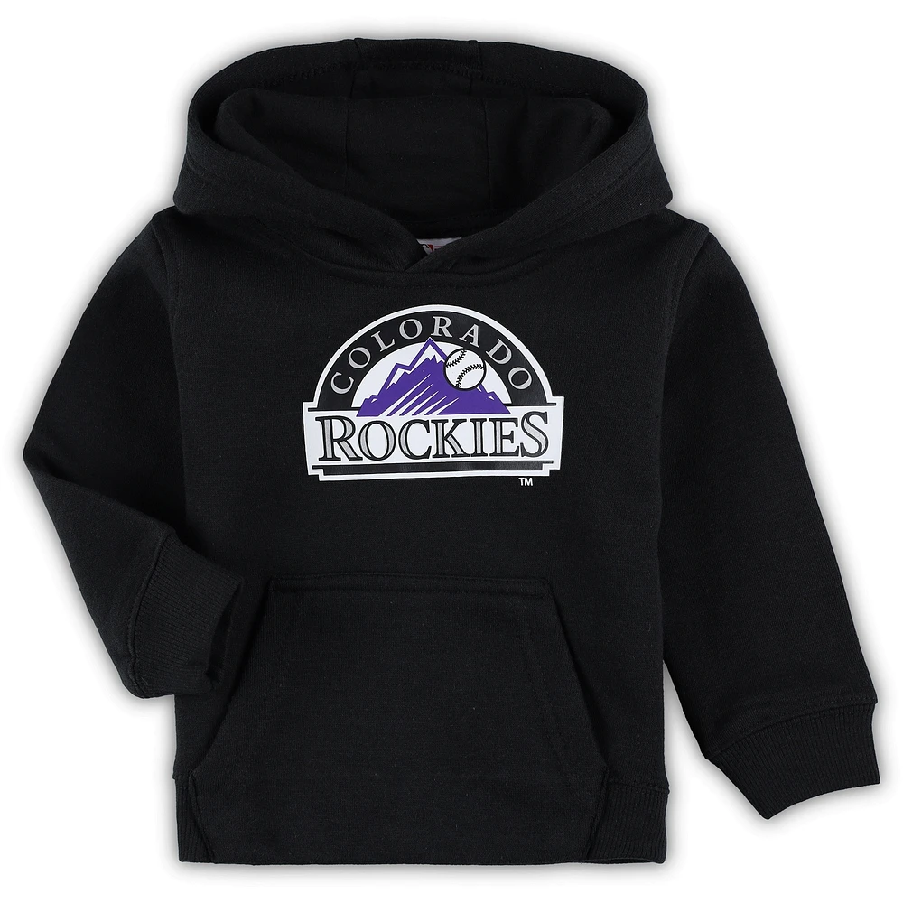 Toddler Black Colorado Rockies Team Primary Logo Fleece Pullover Hoodie