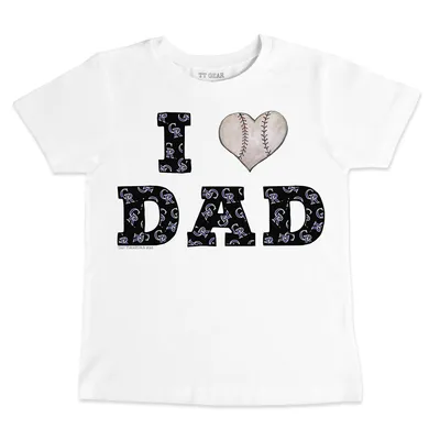 Colorado Rockies Tiny Turnip Toddler I Love Dad T-Shirt - White