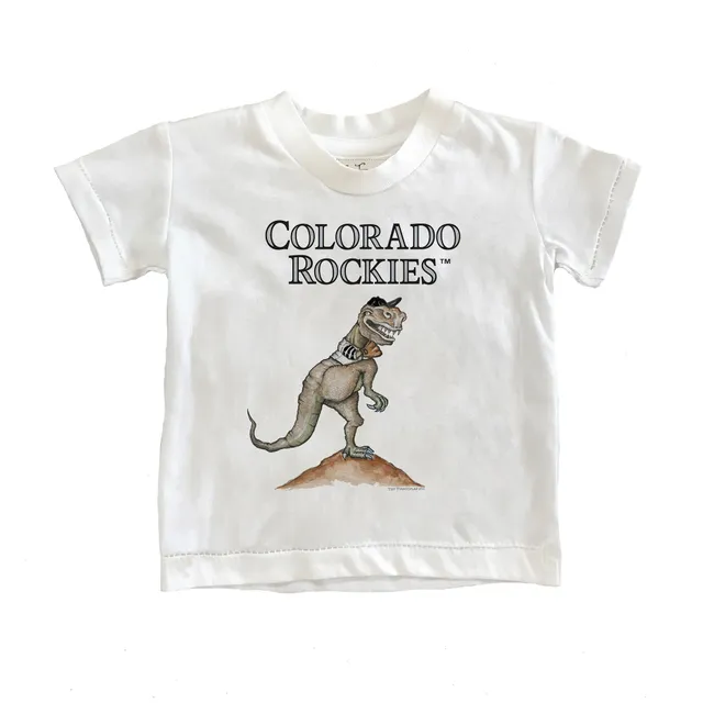 Colorado Rockies Tiny Turnip Infant Stega Raglan 3/4-Sleeve T-Shirt -  White/Black