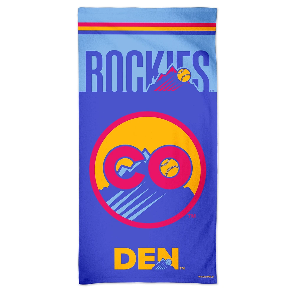 Serviette de plage WinCraft Colorado Rockies 2025 City Connect 30" x 60"