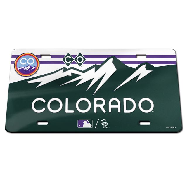 Plaque d'immatriculation WinCraft Colorado Rockies City Connect