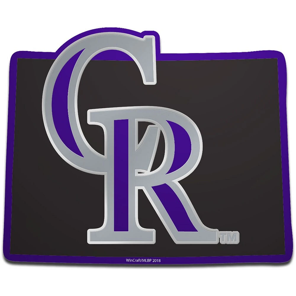 WinCraft Colorado Rockies Metallic State Shape Acrylic Auto Emblem