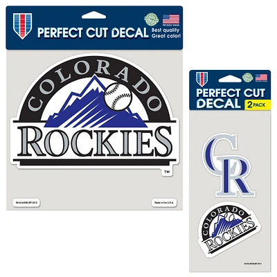 Lot de deux autocollants WinCraft Colorado Rockies Perfect Cut