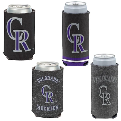 WinCraft Colorado Rockies mince et 12 oz. Ensemble de 4 refroidisseurs de canettes