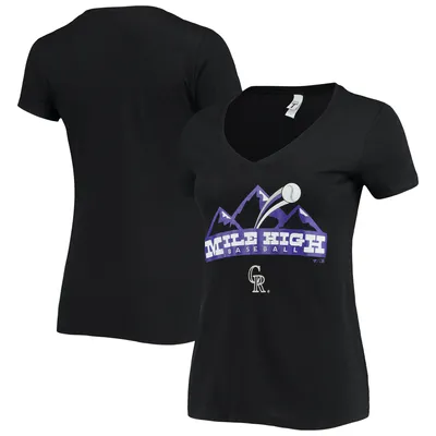 Colorado Rockies Women's Hometown V-Neck T-Shirt - Black