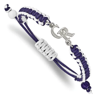 Colorado Rockies Women's Stainless Steel Adjustable Cord Bracelet