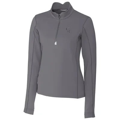 Colorado Rockies Cutter & Buck Women's Traverse Half-Zip Pullover Jacket - Gray
