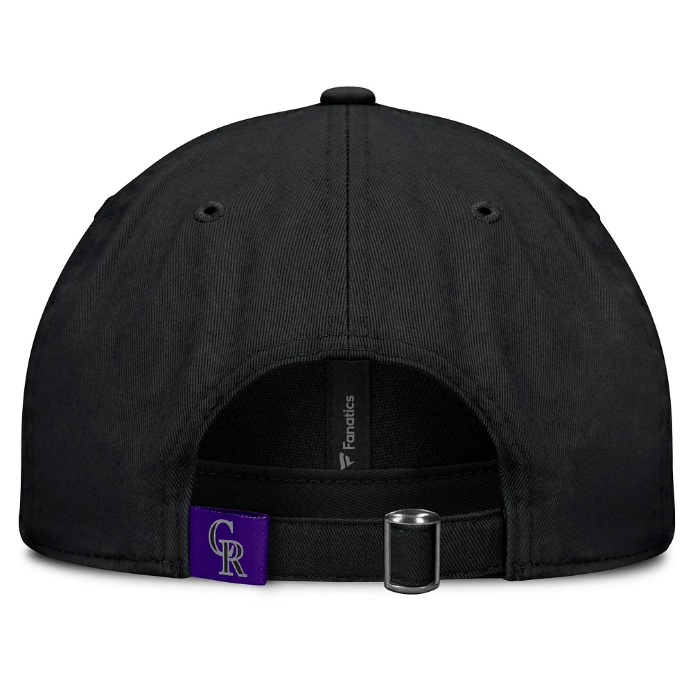 Casquette ajustable noire Colorado Rockies Fly Out pour femmes Fanatics