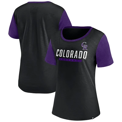 T-shirt noir Fanatics pour femmes des Rockies Mound du Colorado