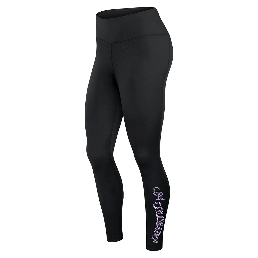 Legging noir Fanatics pour femmes avec logo des Rockies du Colorado