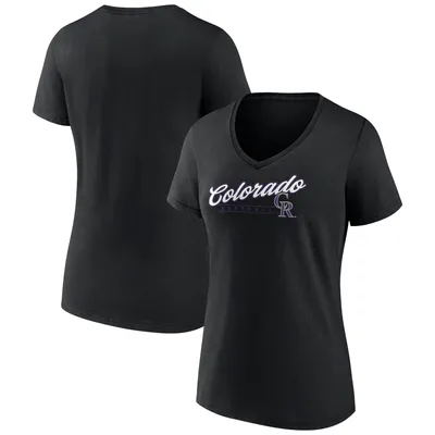 Colorado Rockies Fanatics Branded Women's One & Only V-Neck T-Shirt - Black