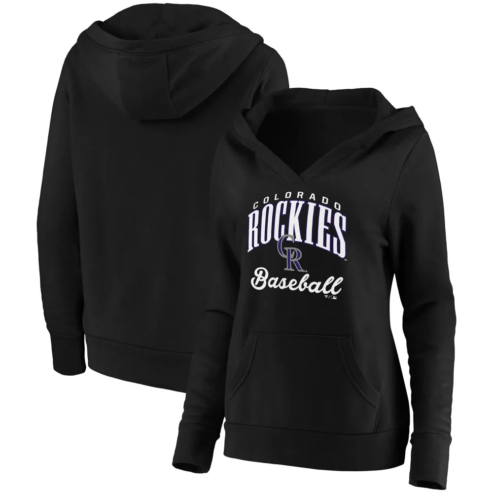 Colorado Rockies Fanatics Branded Women's Faded Script Pullover Hoodie - Black