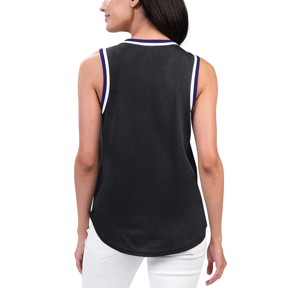 Women's G-III 4Her by Carl Banks Black Colorado Rockies Strategy Tank Top