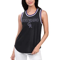 Women's G-III 4Her by Carl Banks Black Colorado Rockies Strategy Tank Top