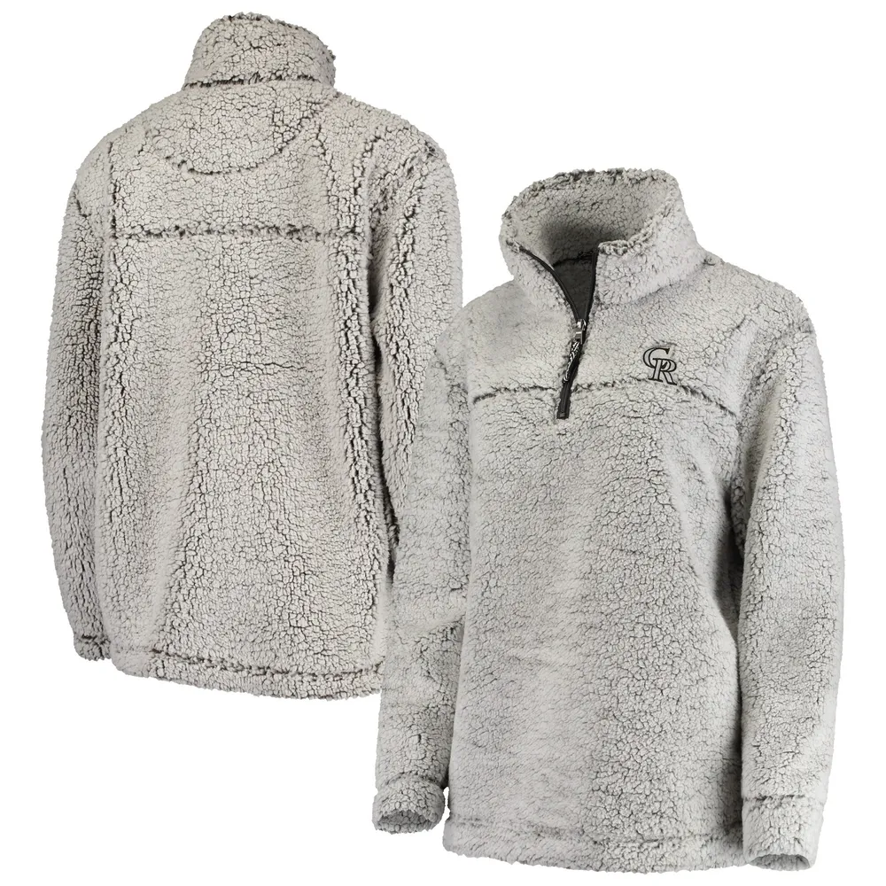 Women's Gray Cleveland Browns Sherpa Quarter-Zip Pullover Jacket