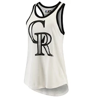 Women's G-III 4Her by Carl Banks White Colorado Rockies Tater Racerback Tank Top