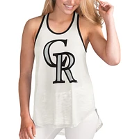 Women's G-III 4Her by Carl Banks White Colorado Rockies Tater Racerback Tank Top