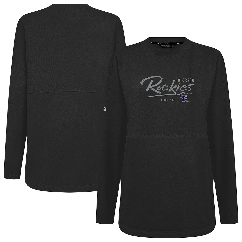 Women's Levelwear Black Colorado Rockies Accolade Beaudry Express Pullover Sweatshirt