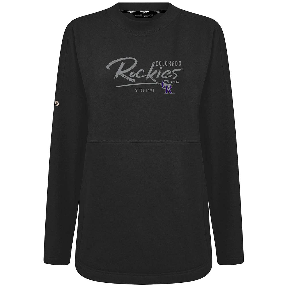 Women's Levelwear Black Colorado Rockies Accolade Beaudry Express Pullover Sweatshirt