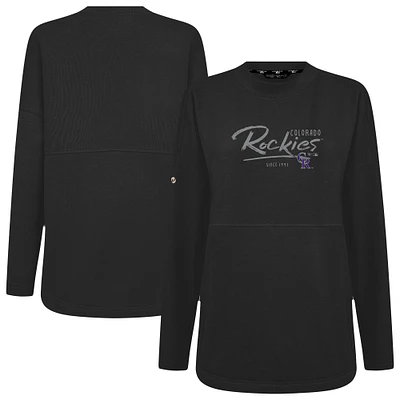 Women's Levelwear Black Colorado Rockies Accolade Beaudry Express Pullover Sweatshirt