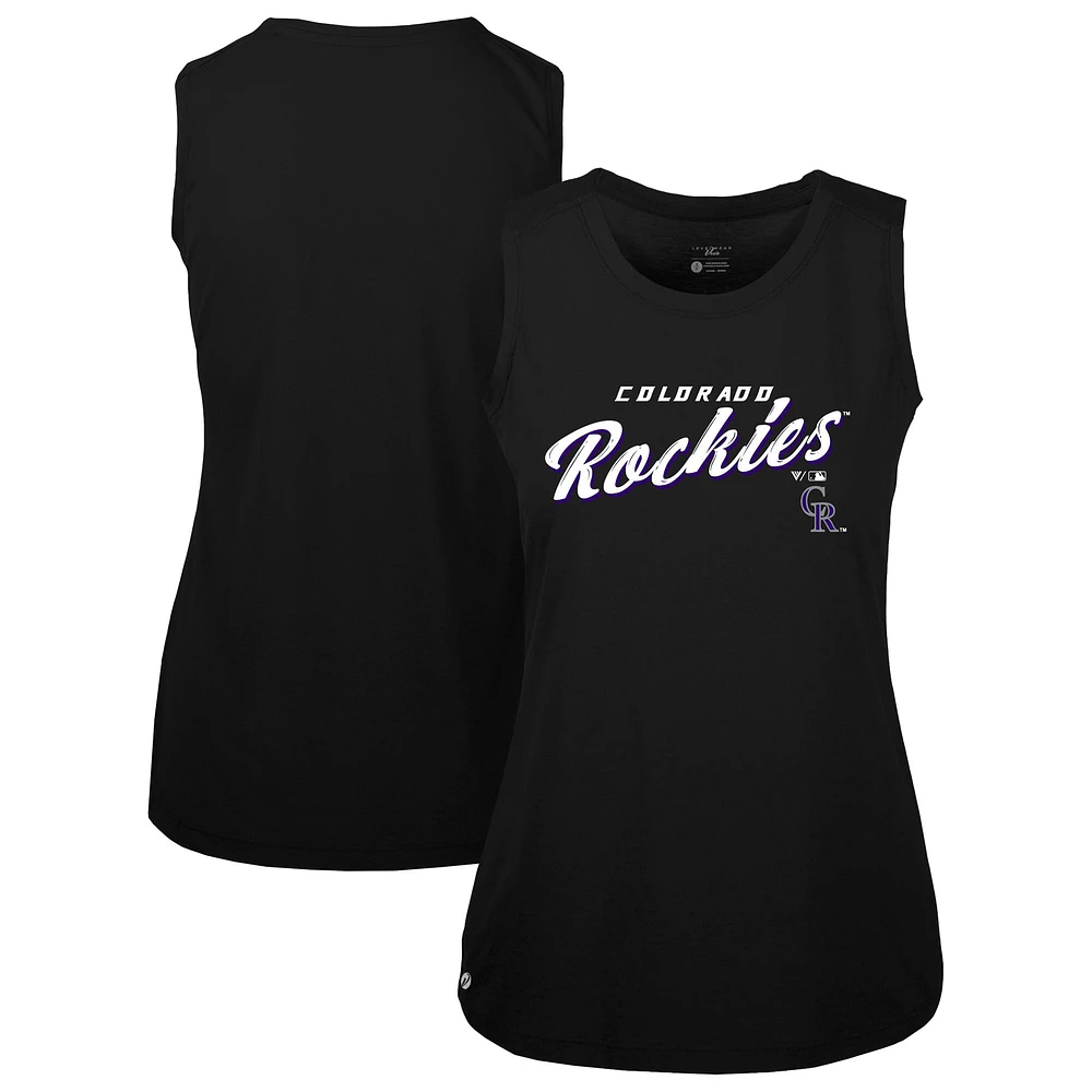 Women's Levelwear Black Colorado Rockies Accolade Macy Prospect Tank Top