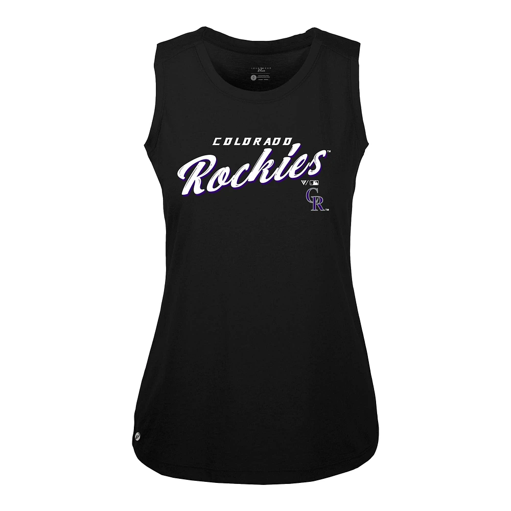 Women's Levelwear Black Colorado Rockies Accolade Macy Prospect Tank Top