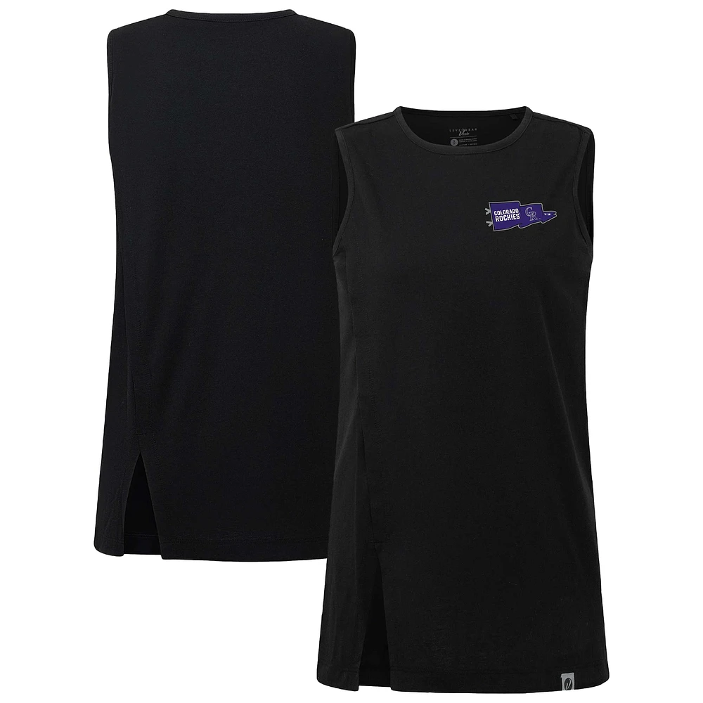 Women's Levelwear  Black Colorado Rockies Influx Rafters Tank Top