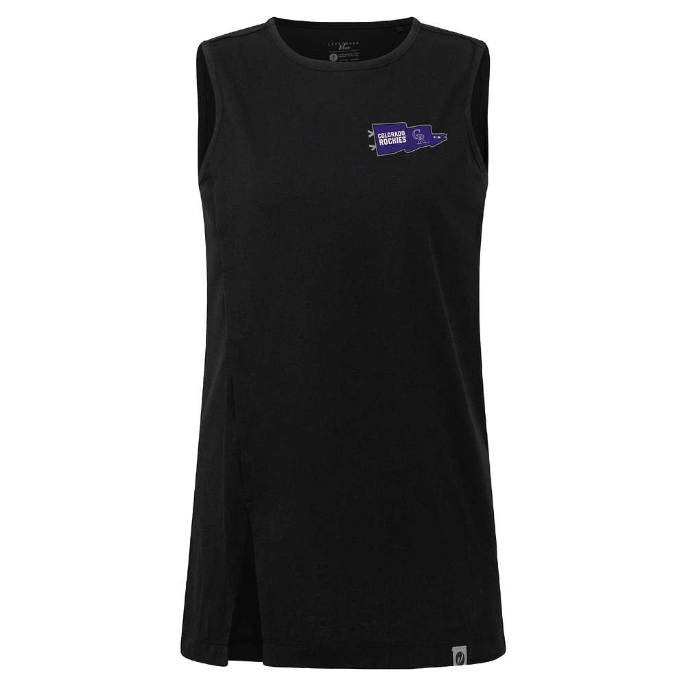 Women's Levelwear  Black Colorado Rockies Influx Rafters Tank Top