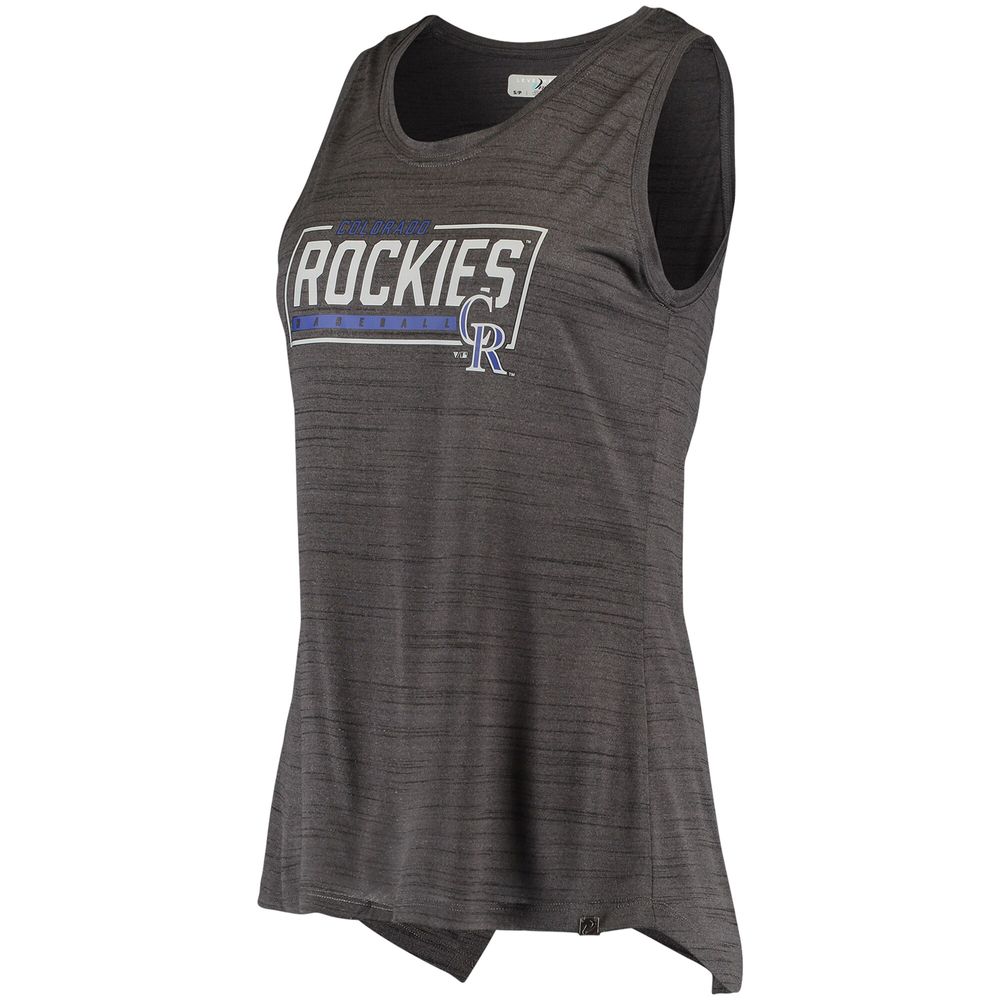 Colorado Rockies Levelwear Women's Freedom Farm Tank Top - Heather Black